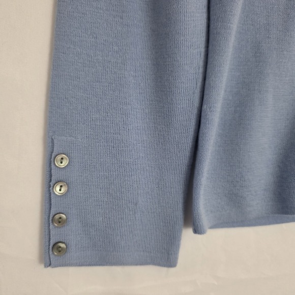 NWT Banana Republic 100% Fine Merino Wool Sweater XL Blue V Neck Lightweight - Picture 3 of 13